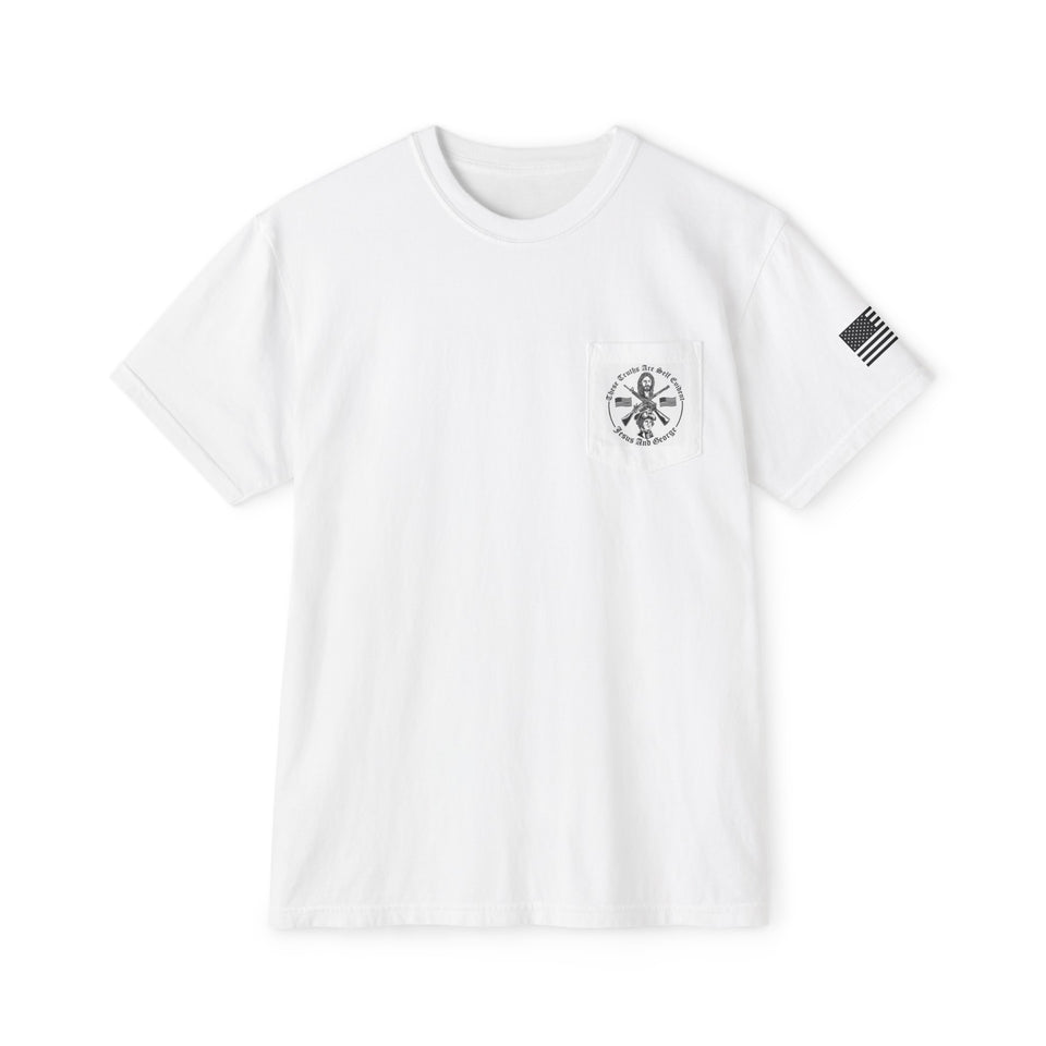 Pocket T-Shirt Jesus and George with American Flag sleeve and JG Logo Patch