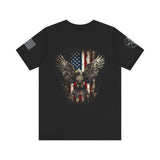 Faith and Freedom T-shirt Bald Eagle, American Flag and Cross Tshirt Unisex Jersey Short Sleeve Tee