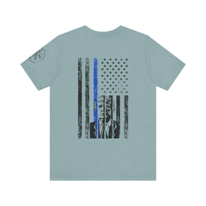 Trump Tshirt Law and Order MAGA T-shirt American Flag T-Shirt The Thin Blue Line