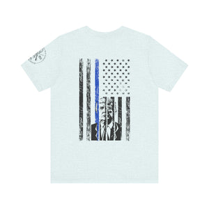 Trump 2024 Thin Blue Line American Flag T-Shirt Justice and Order Tee