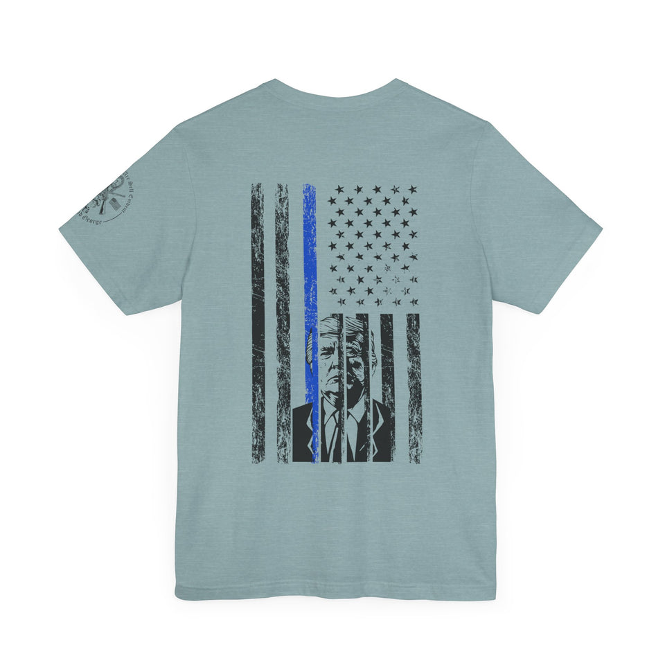 Trump Tshirt Law and Order MAGA T-shirt American Flag T-Shirt The Thin Blue Line