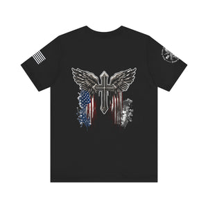 Patriotic Eagle Cross T-shirt Faith, Patriotism and Freedom