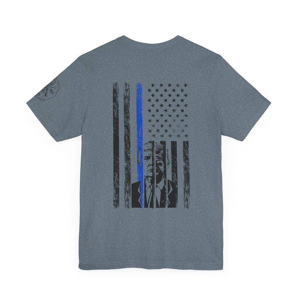 Trump Tshirt Law and Order MAGA T-shirt American Flag T-Shirt The Thin Blue Line