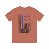 Trump 2024 Thin Blue Line American Flag T-Shirt Justice and Order Tee