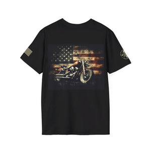 American Flag Patriotic Motorcycle T-Shirt