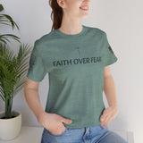 Faith Over Fear Tshirt with Small Cross