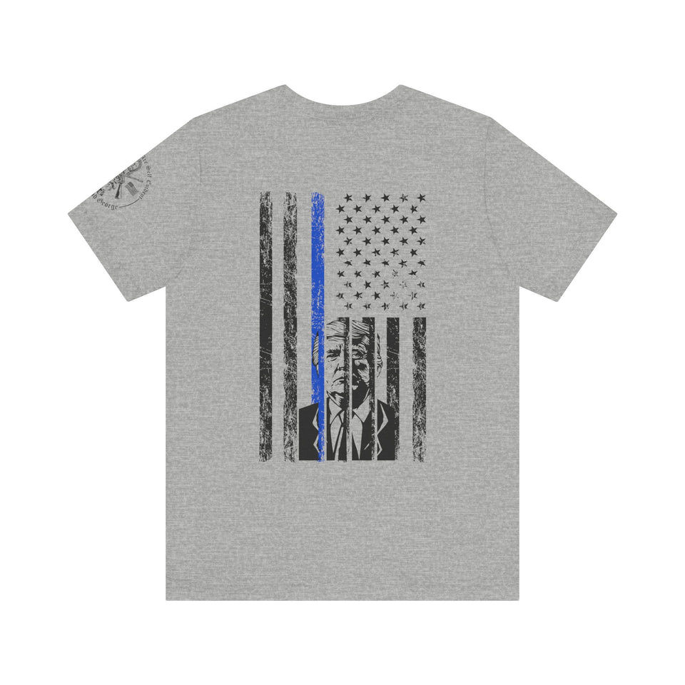 Trump Tshirt Law and Order MAGA T-shirt American Flag T-Shirt The Thin Blue Line