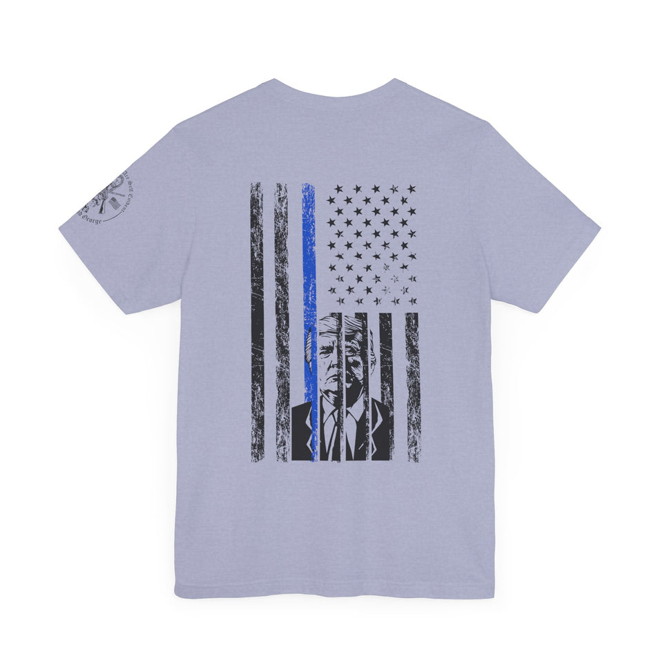 Trump Tshirt Law and Order MAGA T-shirt American Flag T-Shirt The Thin Blue Line