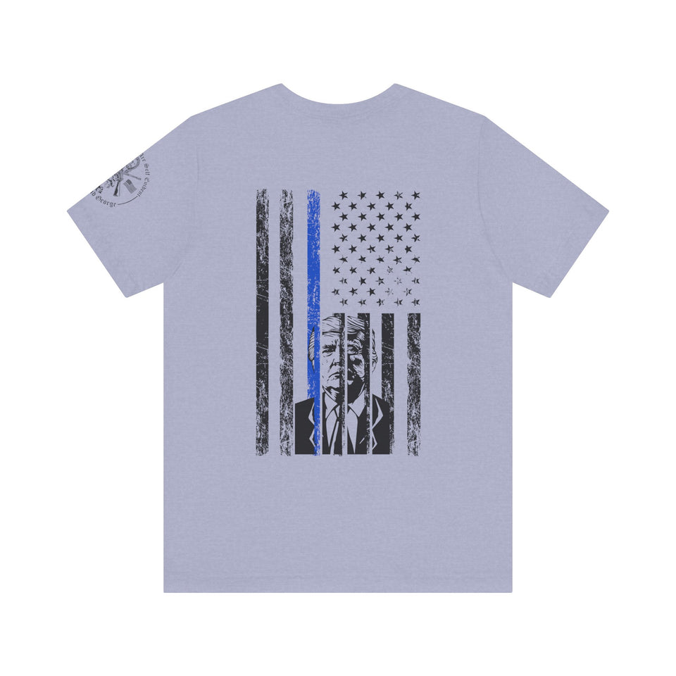 Trump Tshirt Law and Order MAGA T-shirt American Flag T-Shirt The Thin Blue Line