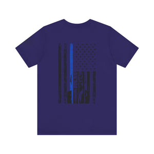 Trump 2024 Thin Blue Line American Flag T-Shirt Justice and Order Tee