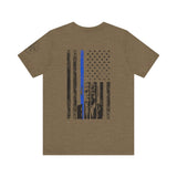 Trump 2024 Thin Blue Line American Flag T-Shirt Justice and Order Tee